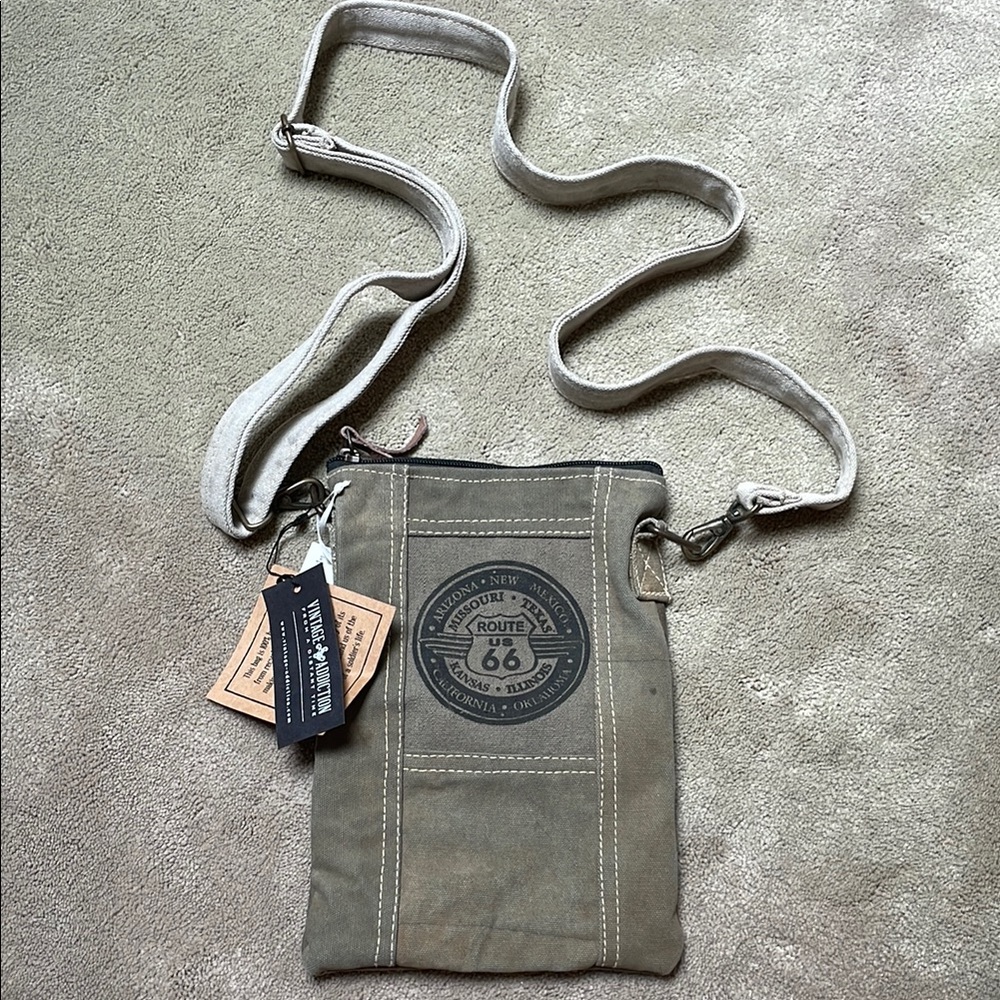 Route 66 Tan Messenger Bag Durable Everyday Essential